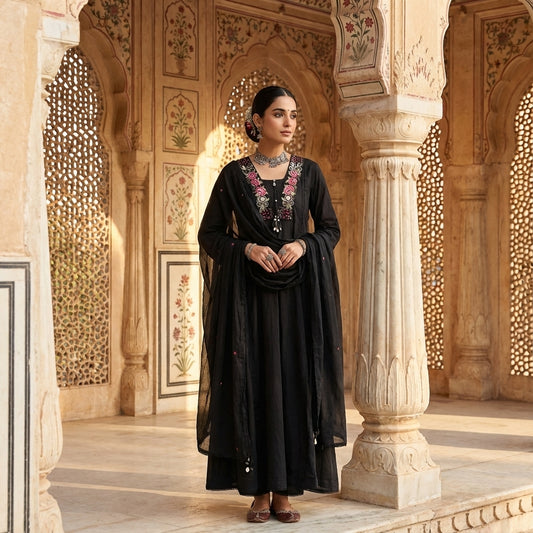 18912 Beautiful embroidered Mul cotton suit