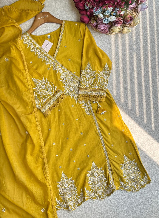19276 Beautiful Embroidered Farshi suit