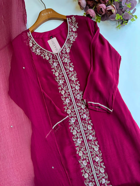 20319 Beautiful handworked partywear suit
