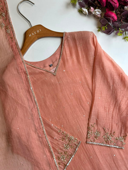 20611 Beautiful handworked mulchanderi suit