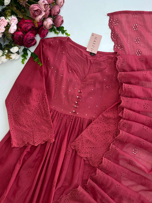 20999 Beautiful cotton anarkali