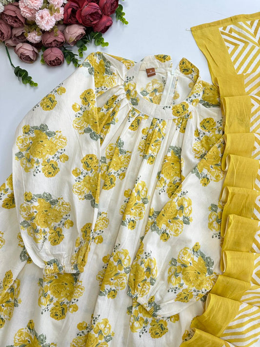 21096/CMD 58801 Floral cotton suit