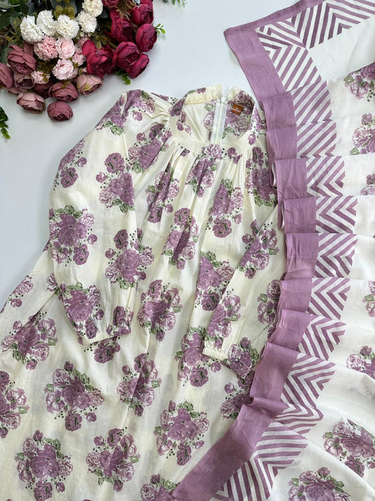 21096/CMD 58801 Floral cotton suit