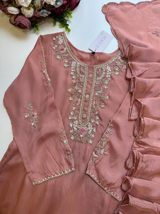 21192 premium partywear wuit with flared palazzo