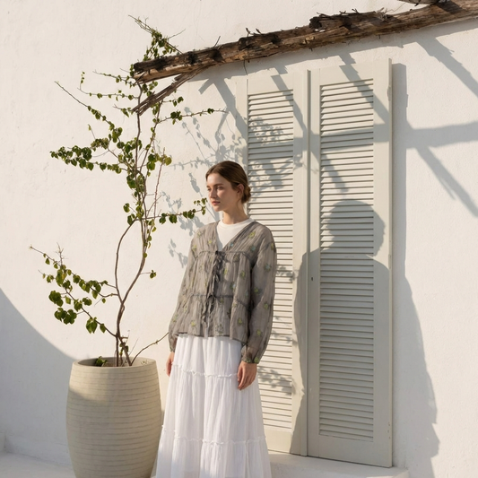 18749 Pretty embroidered skirt and top