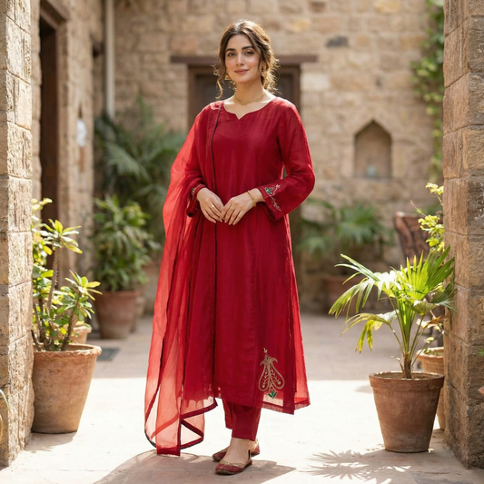 19106 Beautiful designer organza suit