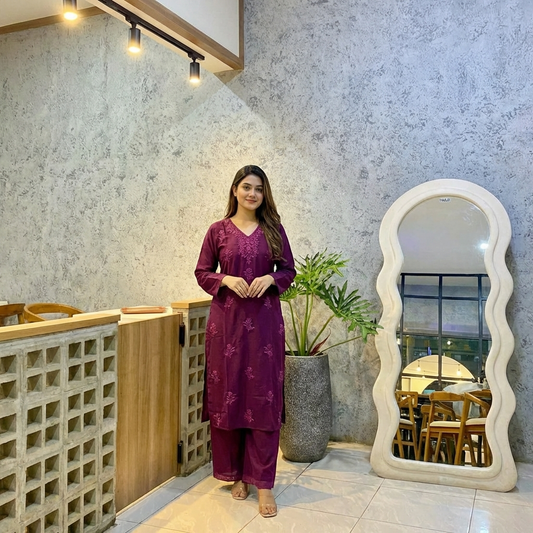 18824 Chikankari kurthi and palazzo set