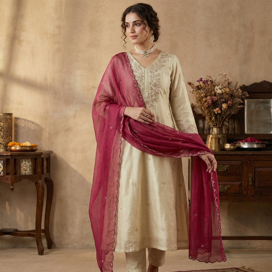 19176 Premium handworked partywear anarkali