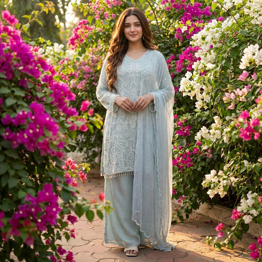 16563 Premium chinnon partywear suit