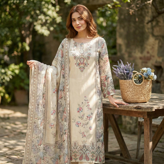 19159 Beautiful Crepe silk suit