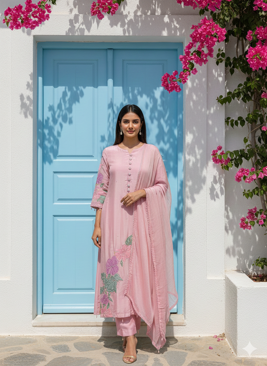 18901 Beautiful Crepe silk Anarkali suit