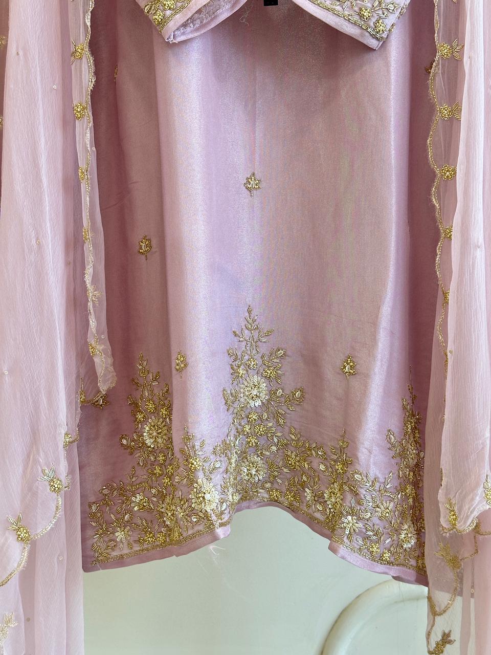 16545 Premium tissue silk partywear suit