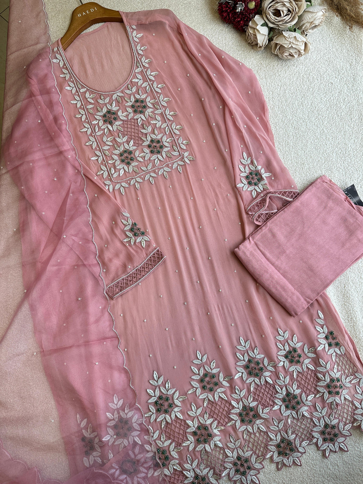 16599 Premium handworked semi stiched suit