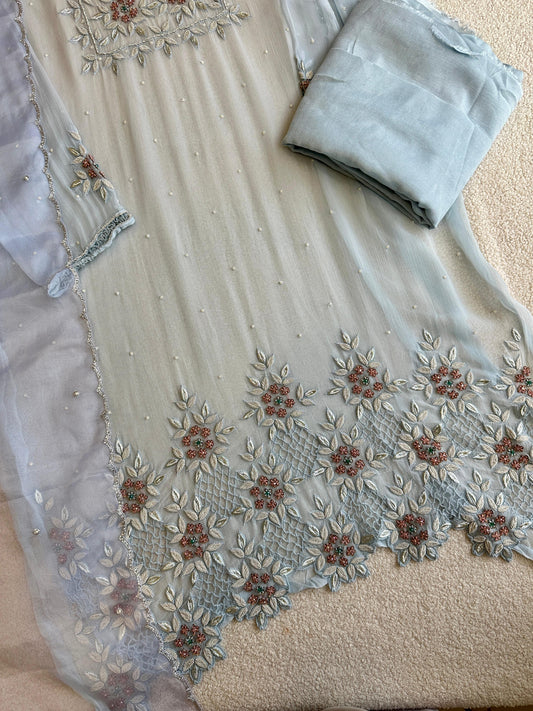 16599 Premium handworked semi stiched suit