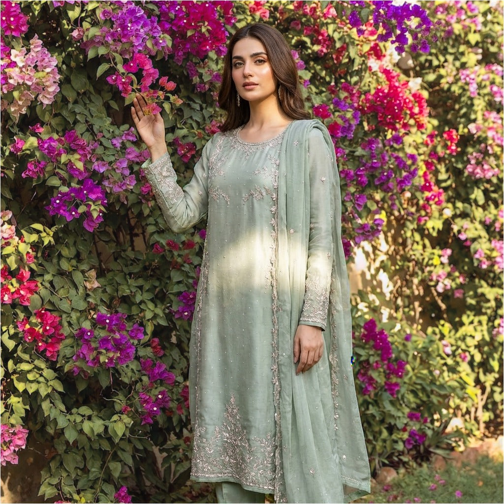 16540 Premium Tissue silk partywear suit