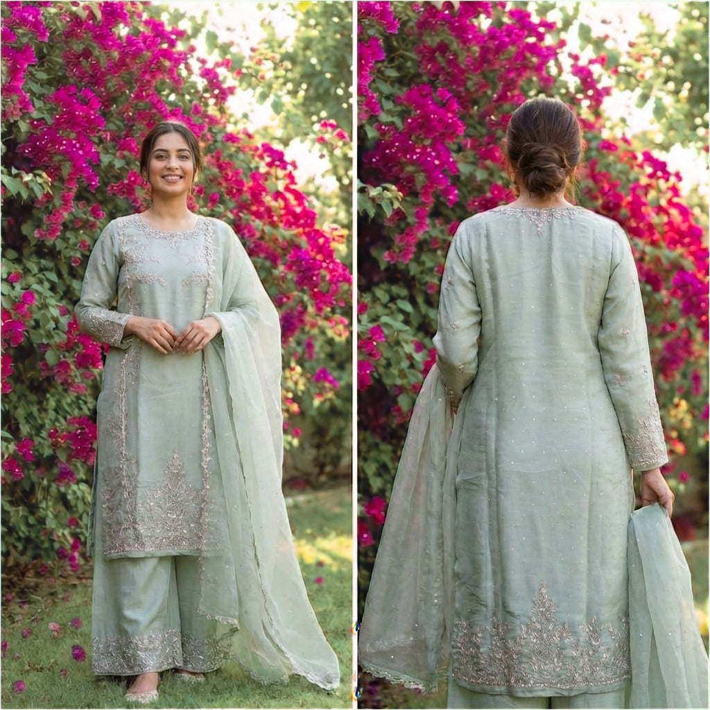 16540 Premium Tissue silk partywear suit