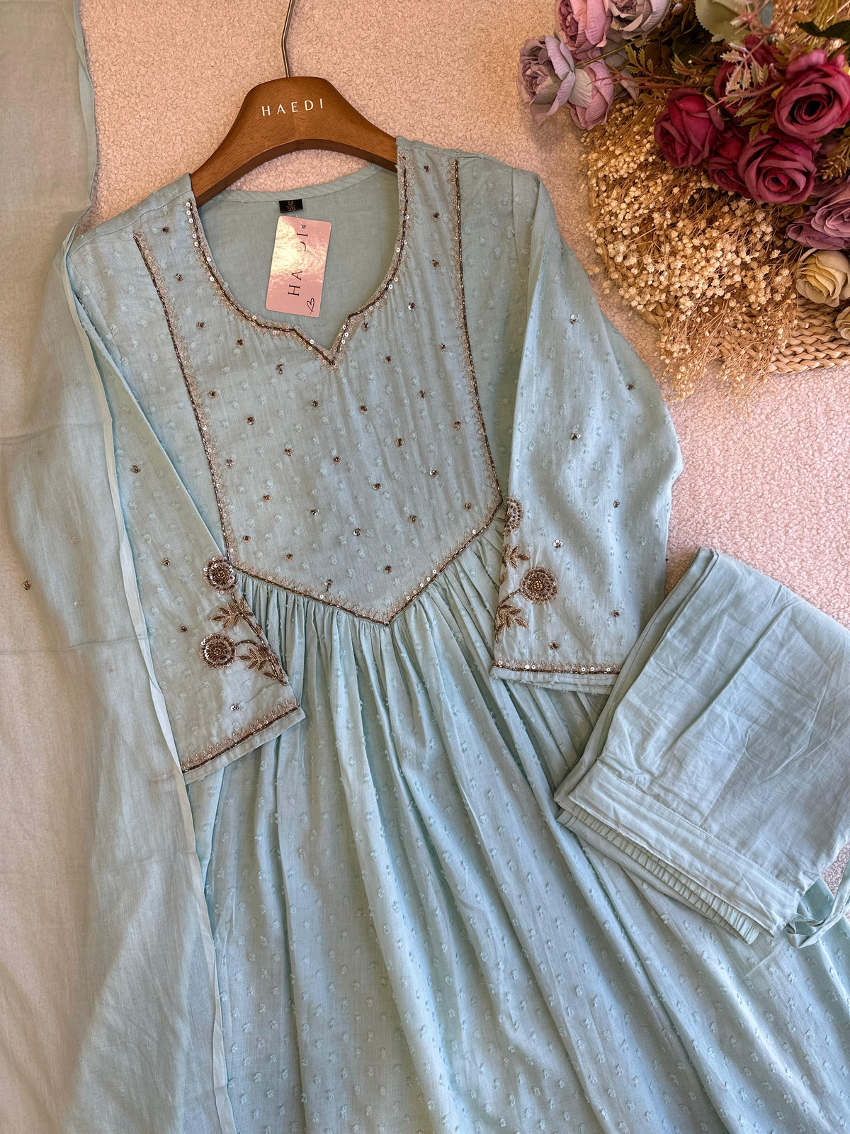 19061 Beautiful Dobby cotton anarkali