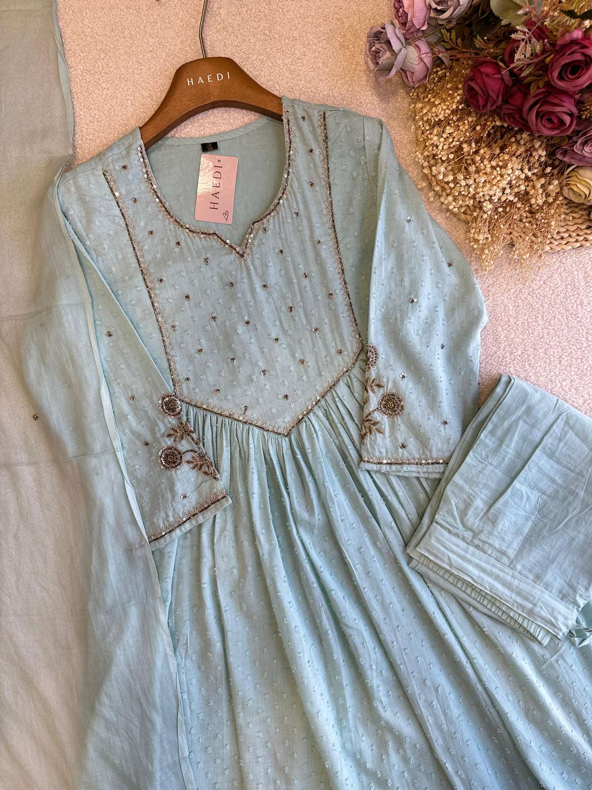 19061 Beautiful Dobby cotton anarkali