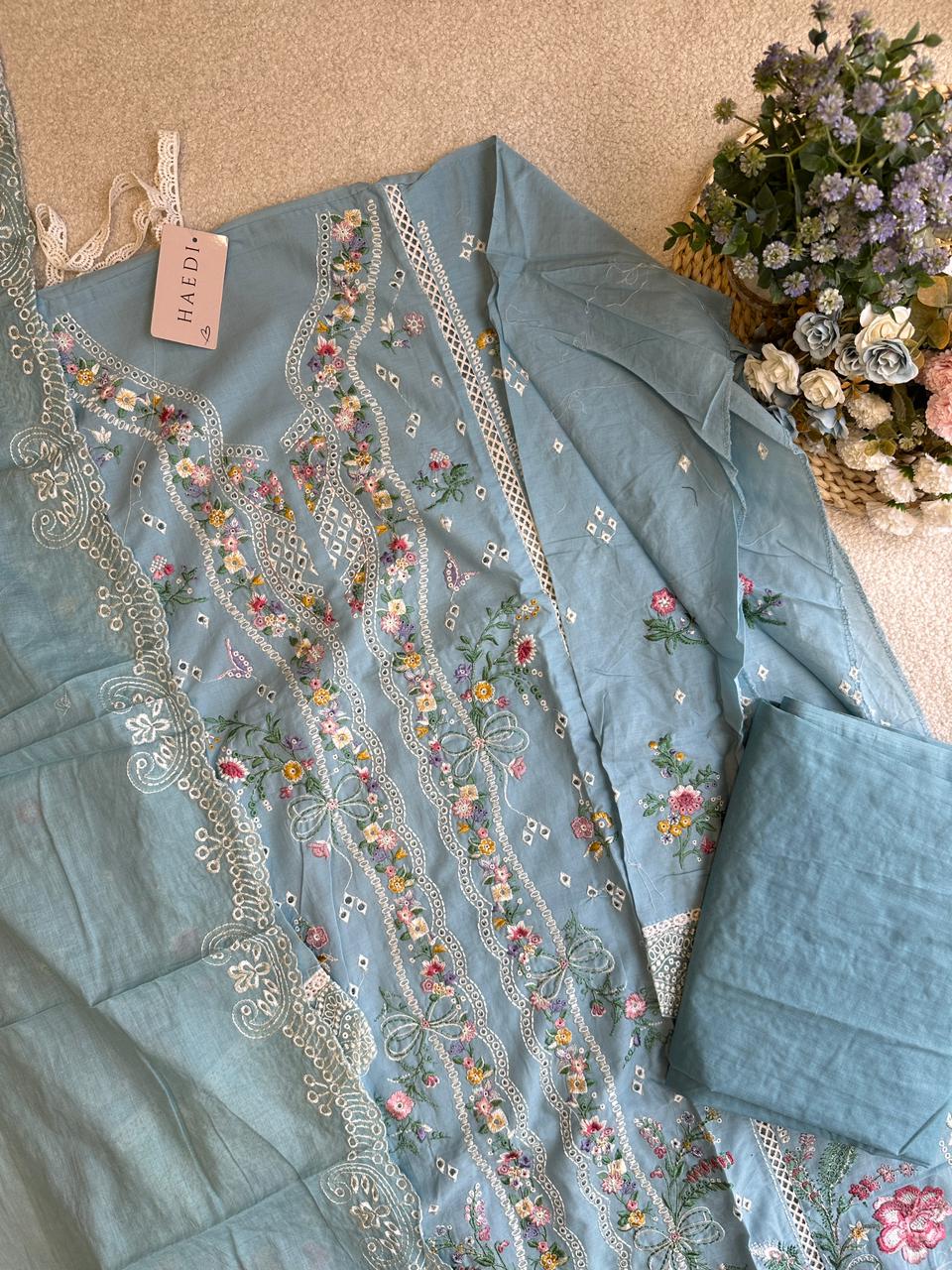 17954 Unstiched Cotton pakistani suit