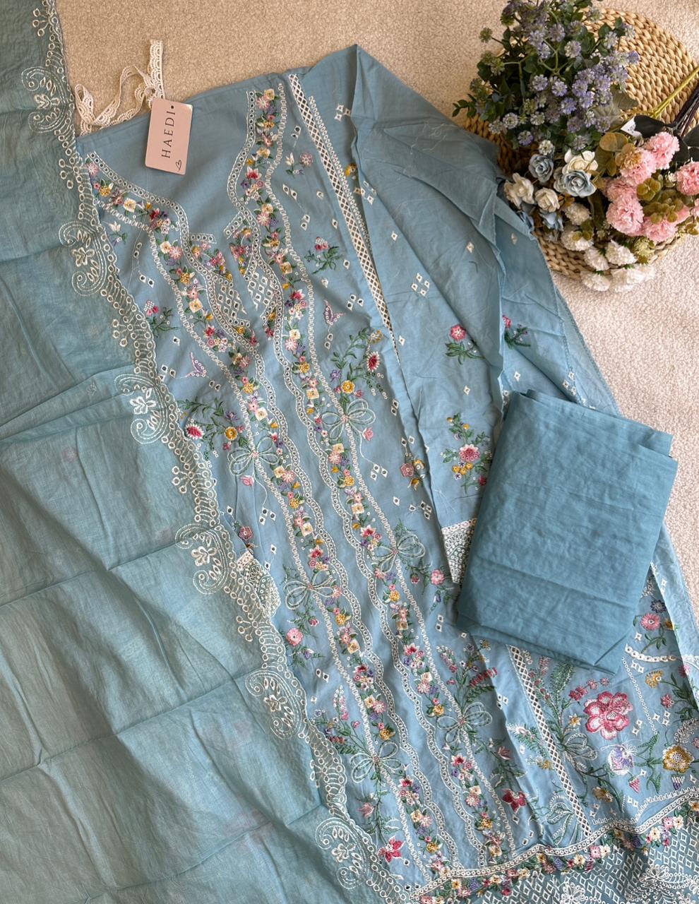 17954 Unstiched Cotton pakistani suit