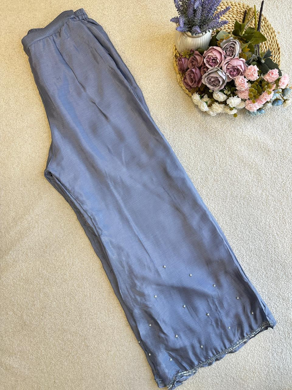 19166 Beautiful handworked partywear suit