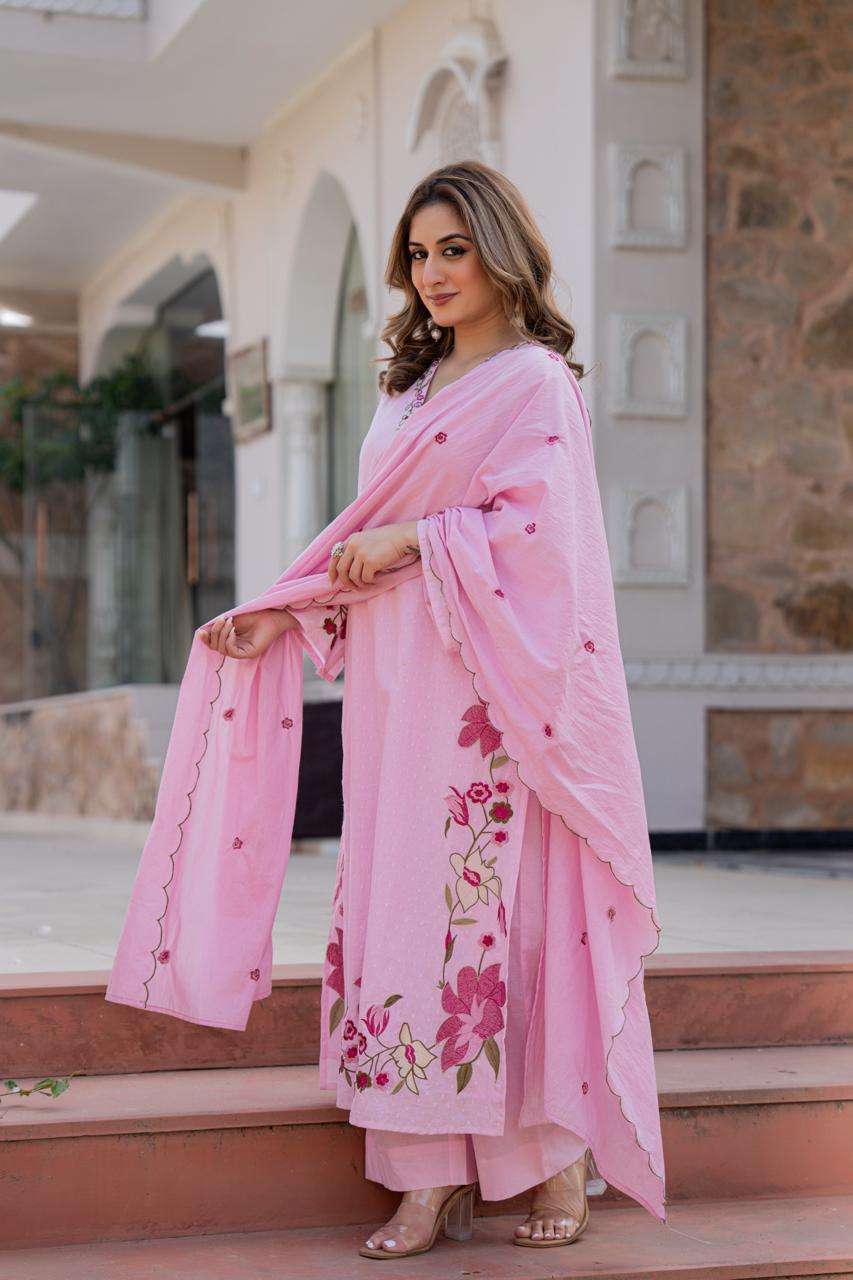 19230 / CMD 57162 Beautiful embroidered dobby cotton suit