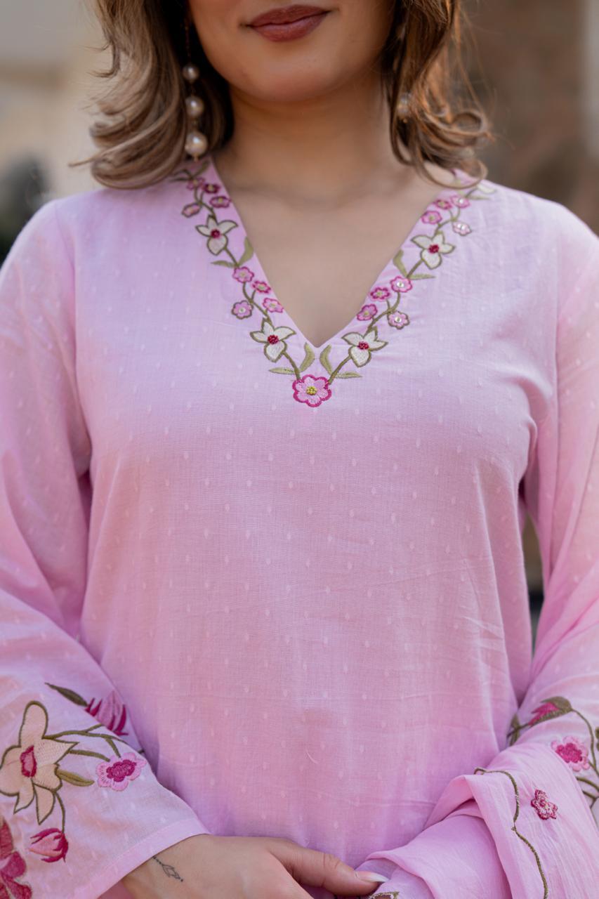19230 / CMD 57162 Beautiful embroidered dobby cotton suit