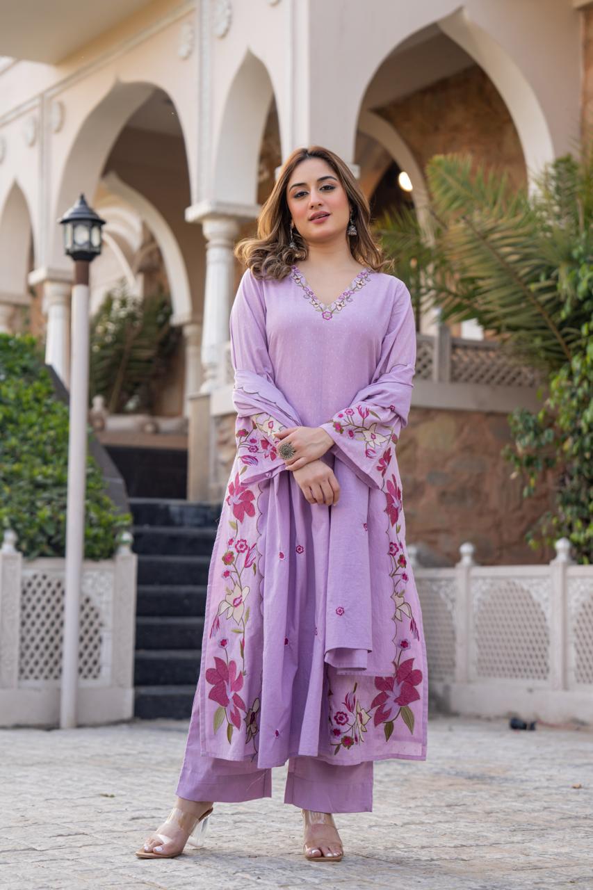 19230 / CMD 57162 Beautiful embroidered dobby cotton suit