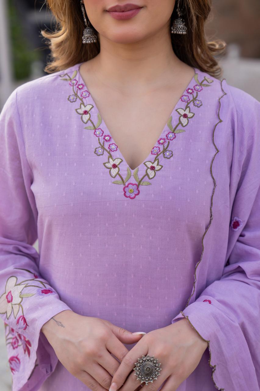 19230 / CMD 57162 Beautiful embroidered dobby cotton suit