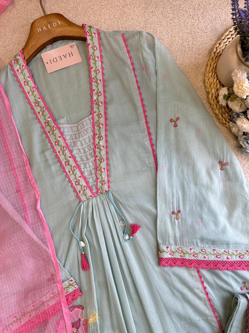 57209 Beautiful embroidered A line anarkali