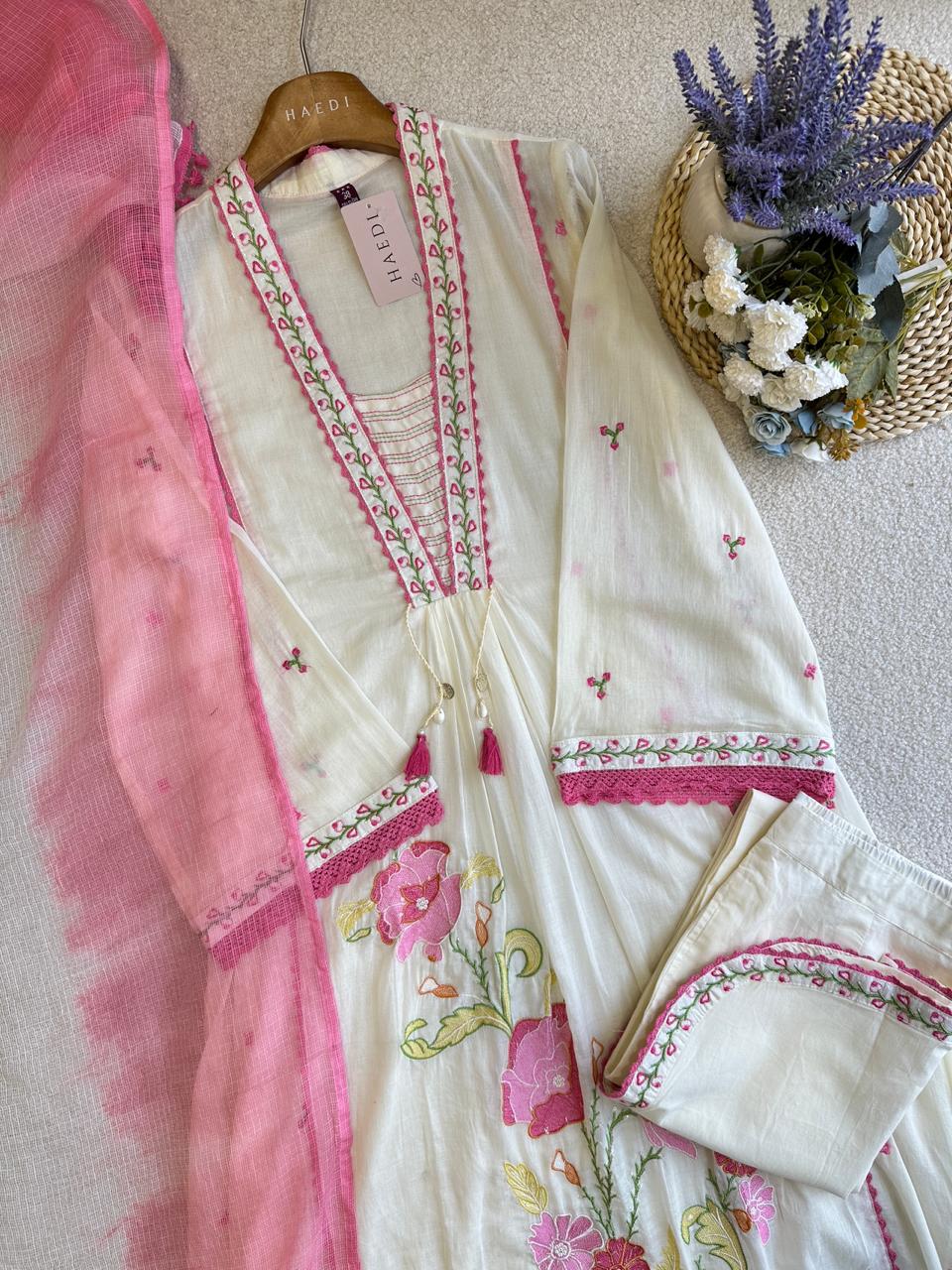 57209 Beautiful embroidered A line anarkali