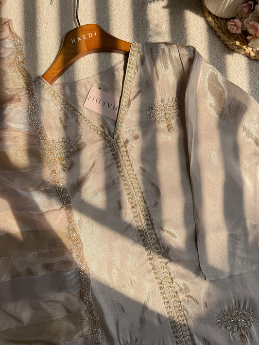 19296 Premium organza tissue sharara suit