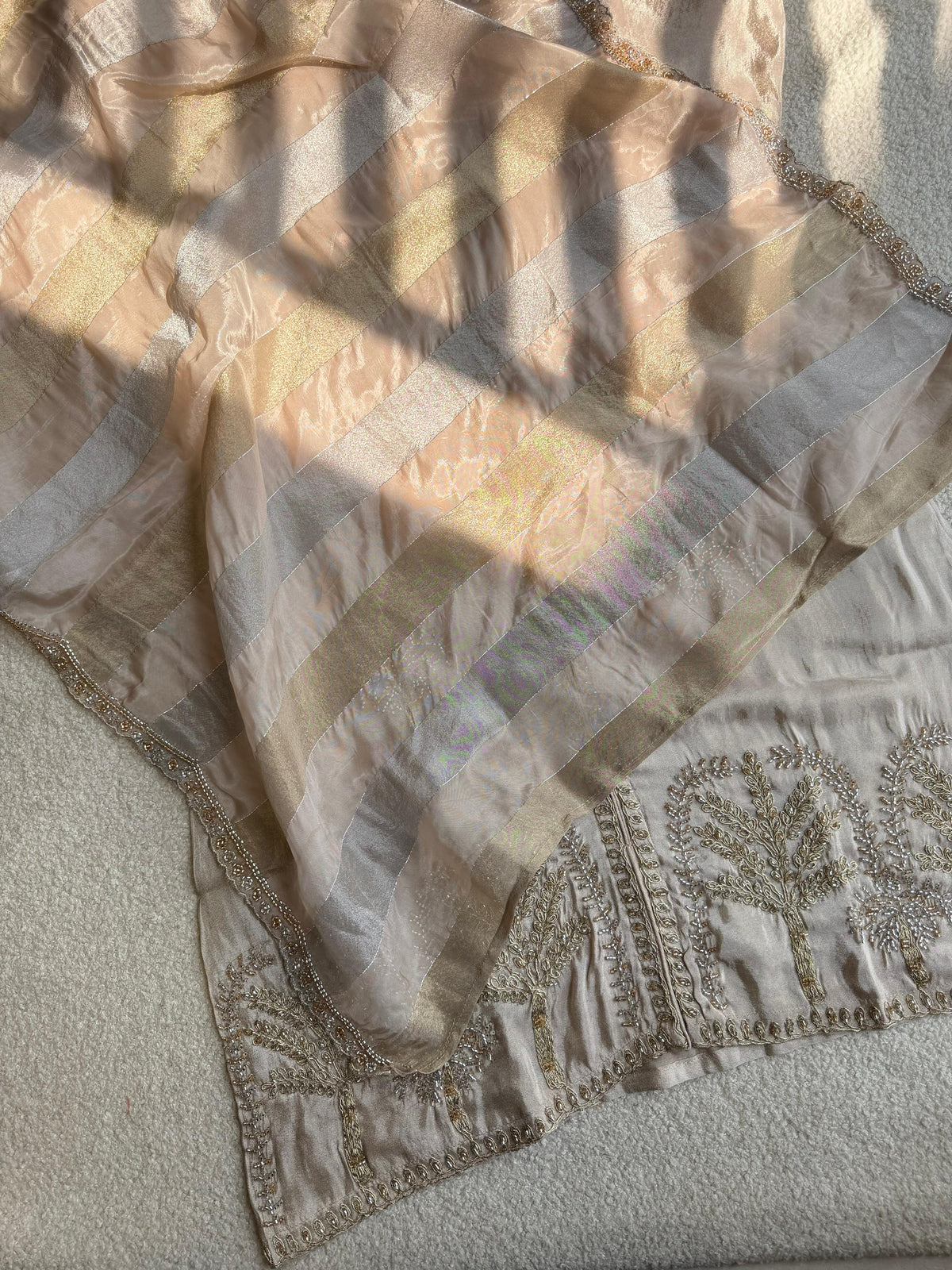 19296 Premium organza tissue sharara suit
