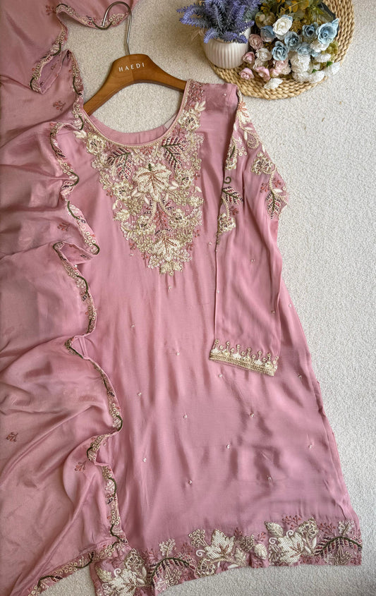 19311 Premium chinnon sharara set