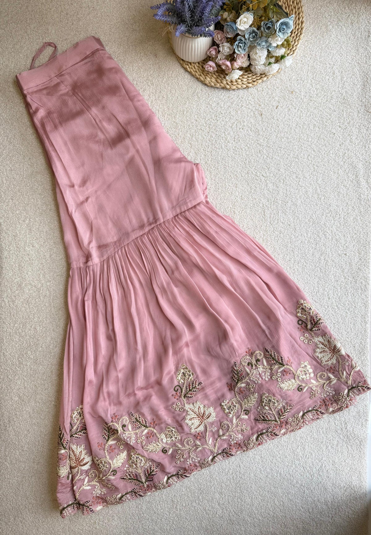 19311 Premium chinnon sharara set