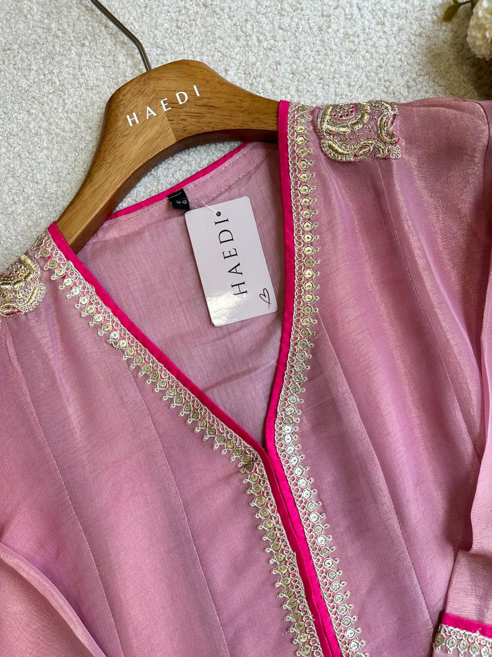 19372 Beautiful tissue silk anarkali