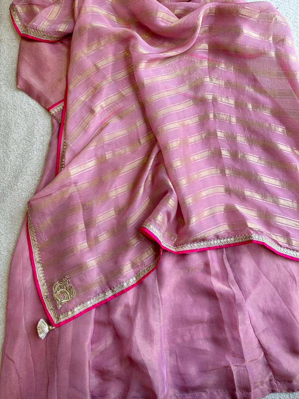 19372 Beautiful tissue silk anarkali