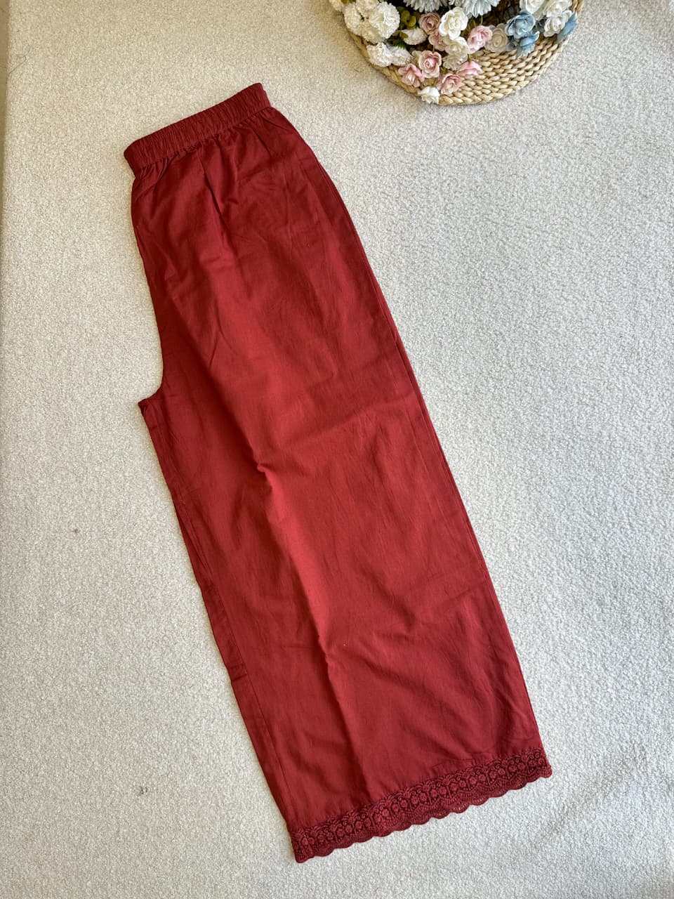 19253 Cotton applique worked suit