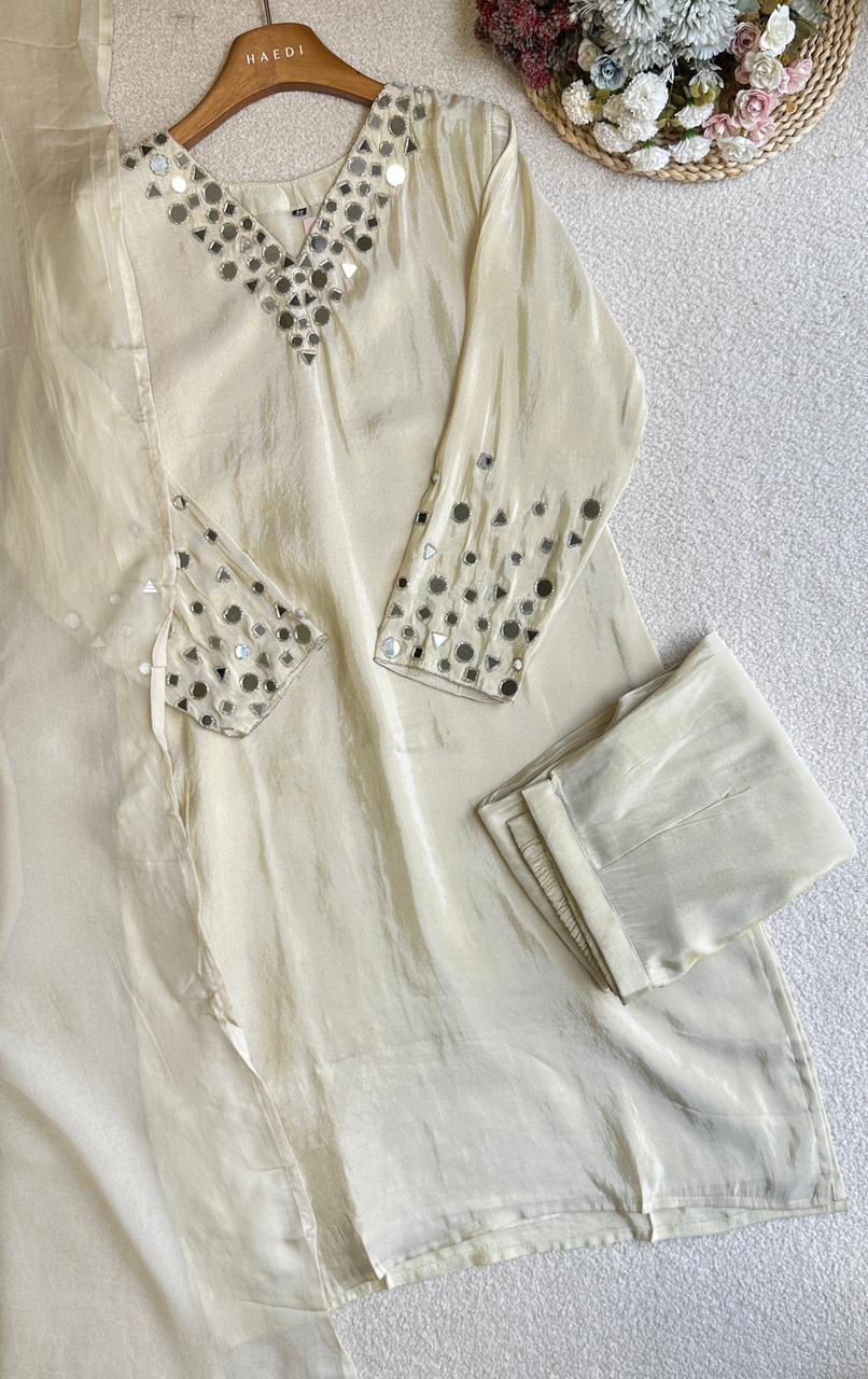 19371 Beautiful mirror worked suit