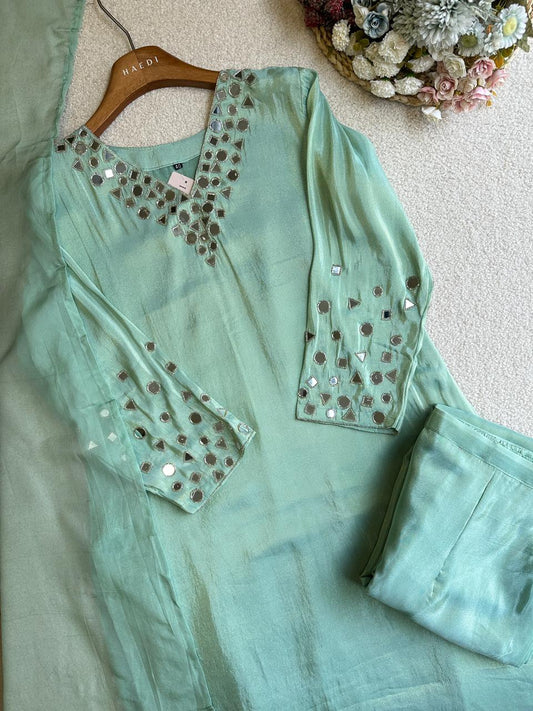 19371 Beautiful mirror worked suit