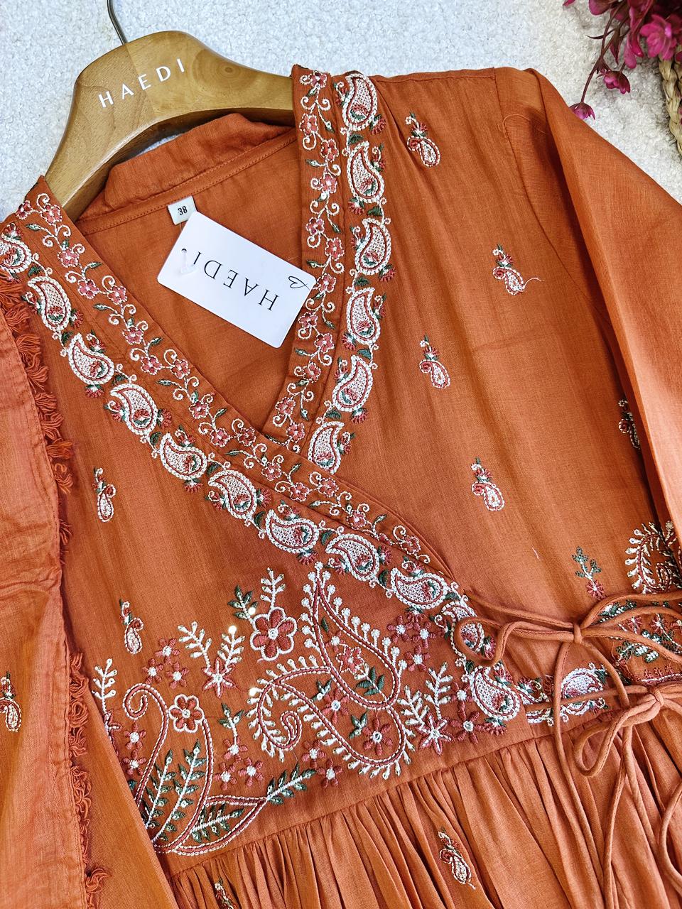 19256 Beautiful embroidered angraka anarkali