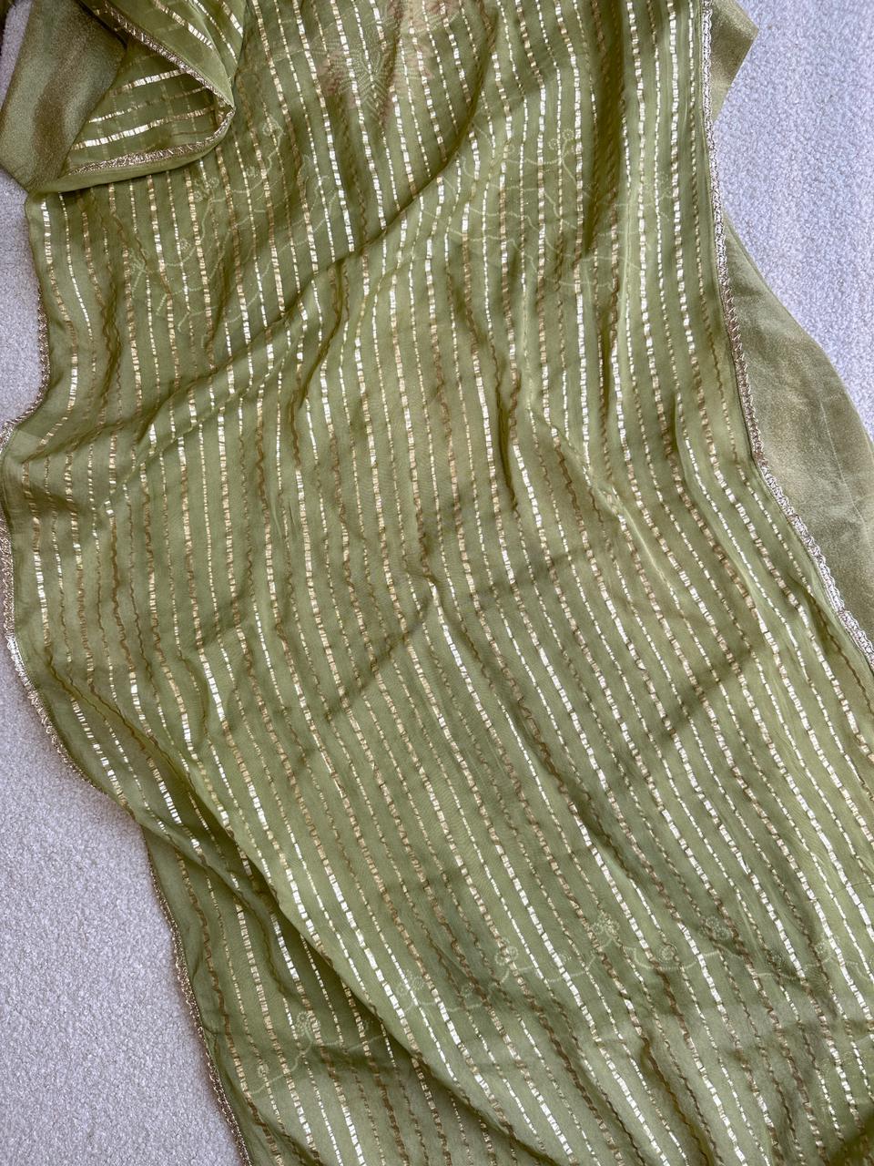 19363 Premium tisuue silk sharara suit