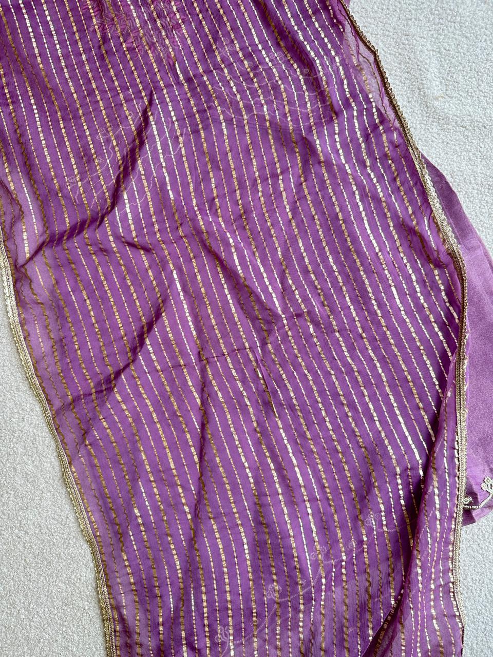 19363 Premium tisuue silk sharara suit