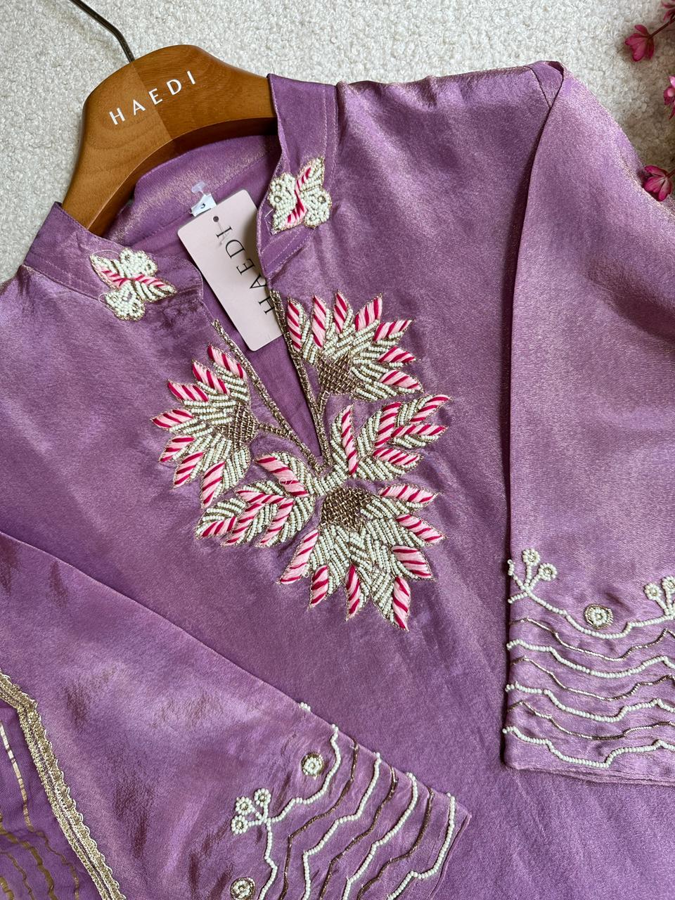 19363 Premium tisuue silk sharara suit