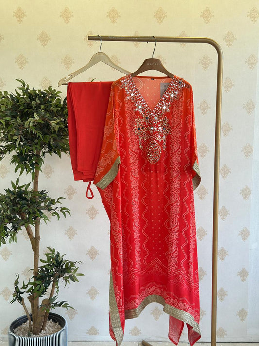 19415 Premium crepe silk kaftan