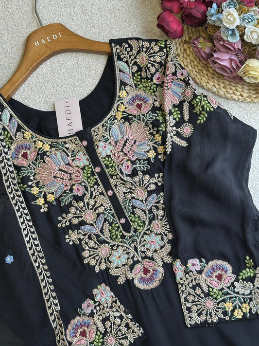 19290 / 19313/ 19306 Beautiful chinnon sharara suit