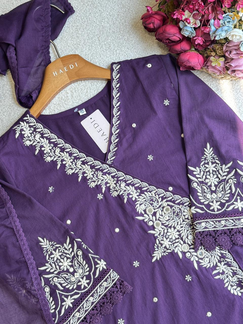 19276 Beautiful Embroidered Farshi suit
