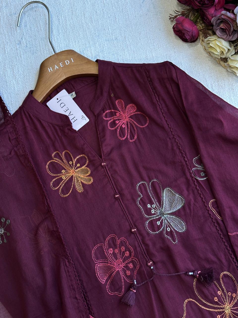 19340 Beautiful embroidered Aline suit