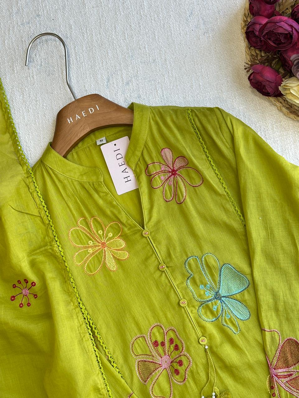 19340 Beautiful embroidered Aline suit