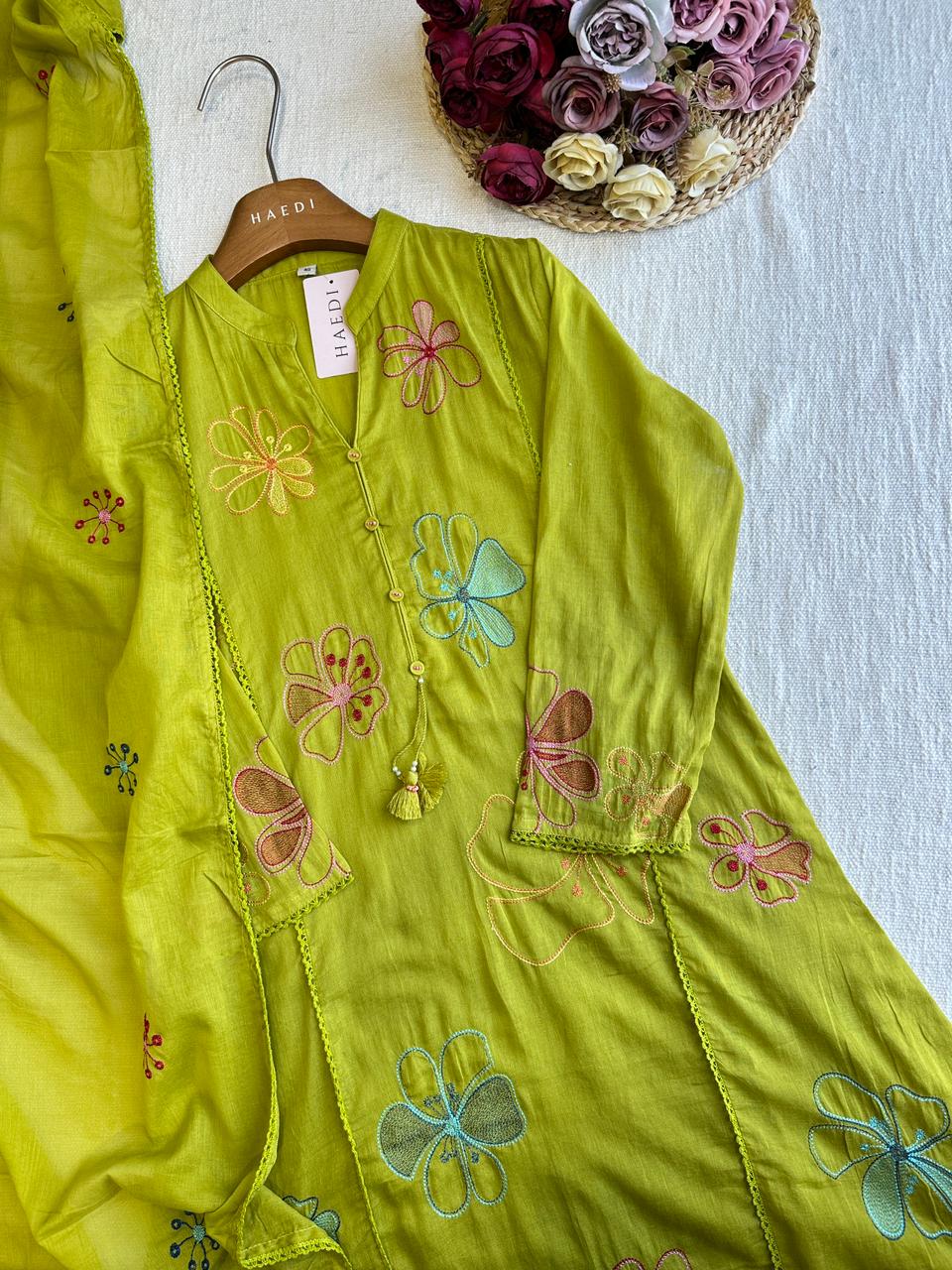19340 Beautiful embroidered Aline suit